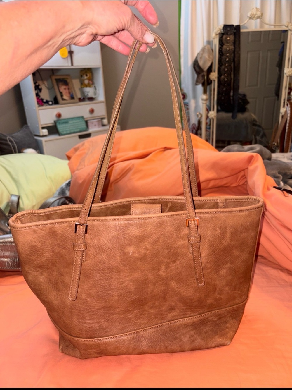 Urban Expressions Tan Brown Vegan Leather Tote